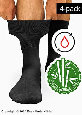 Non-binding socks, bamboo (antibacterial, antifungal), flat seam, 4-pack